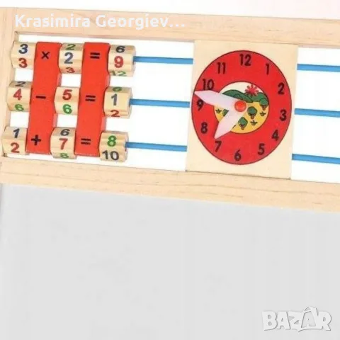 Мултифункционална образователна детска дъска с дървена рамка, снимка 6 - Образователни игри - 56642155