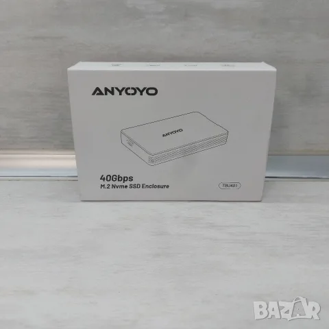 Нова Външна кутия за SSD M.2 NVMe ANYOYO 40Gbps | USB4 Thunderbolt 3/4 Алуминиева TBU401