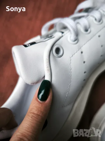 Adidas Stan Smith Core White/Navy Blue - Real Leather (Size 37 1/3, снимка 5 - Маратонки - 56569745