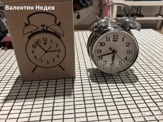 Стар будилник с механично навиване – чисто нов, налични 4 броя