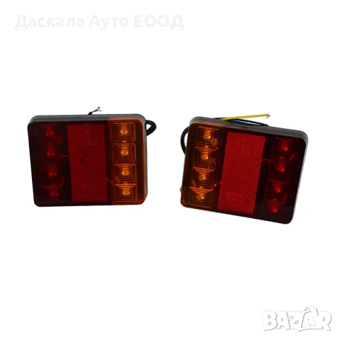 1бр. ЛЕД LED стоп за ремарке, 12 х 9,5см с 8 диода , 12V