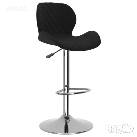 vidaXL Бар табуретки, 2 бр, черни, кадифе, снимка 3 - Столове - 56147006