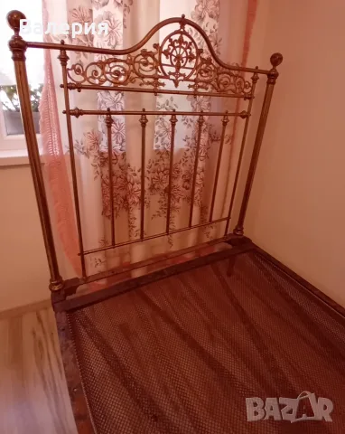 Месингово легло, 120 x 190 с метална пружина, подарявам матрака