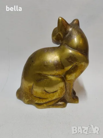 Масивна бронзова фигура на котка , снимка 3 - Антикварни и старинни предмети - 56745310