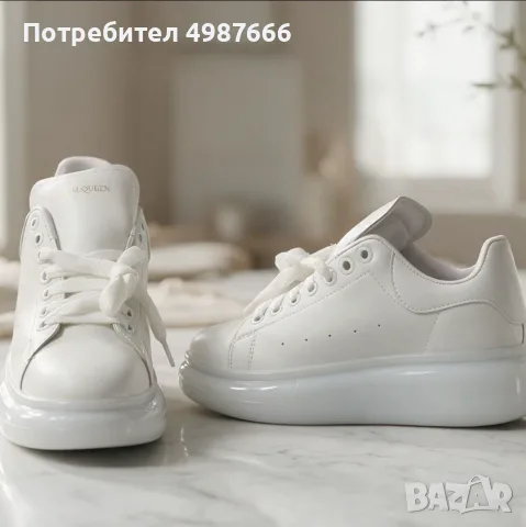 Мъжки маратонки Alexander McQueen Цвят Бяло  40 41 42 43 44 номер 