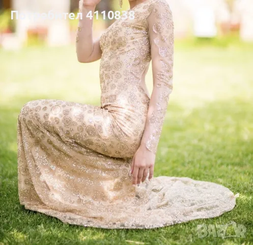 Бална рокля златна , снимка 2 - Рокли - 56708123