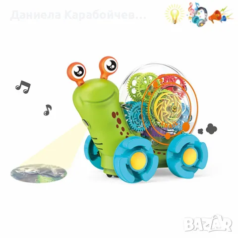 Охлювче проектор, Цвят: Зелен, снимка 4 - Играчки за стая - 56647146