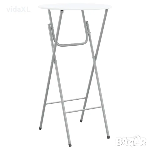 vidaXL Комплект бар маси с МДФ плот, 4 броя, бял, снимка 7 - Маси - 56147677