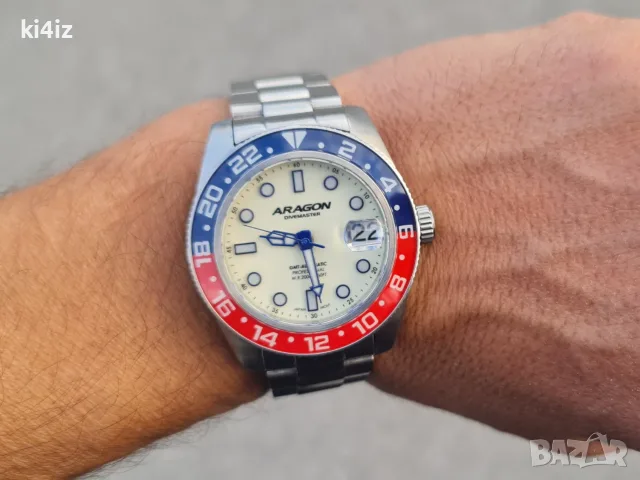 БАРТЕР! Оригинален Aragon Automatic Dive Master Full lume dial Pepsi bezel 40mm., снимка 3 - Мъжки - 56615369