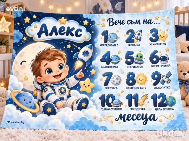 Платно за снимане на бебе месечинка "Космос"