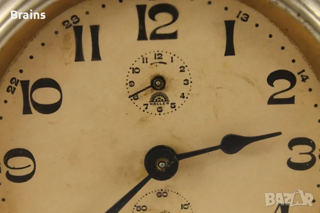 1930's HALLER Немски Будилник Работещ, снимка 5 - Антикварни и старинни предмети - 56623575