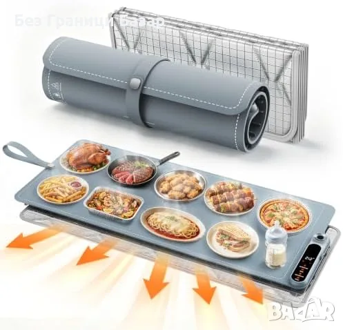 Нова Електрическа подложка за топла храна 90x38 см 40-100°C с терморегулатор 7 степени