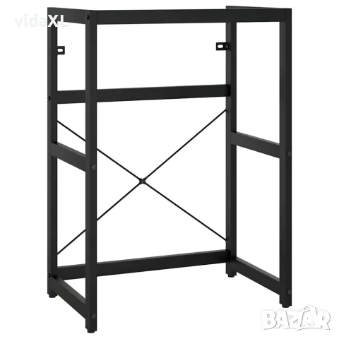 vidaXL Рамка за мивка за баня, черна, 59x38x83 см, желязо