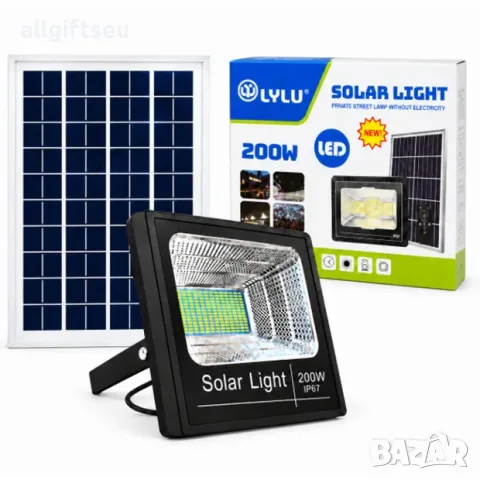 Комплект Соларен LED прожектор LYLU 100W + 200W, снимка 5 - Соларни лампи - 56599986