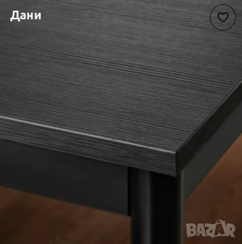 Черна маса с метални крака, снимка 2 - Маси - 56613391
