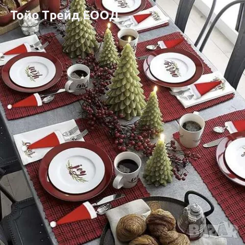 Коледен калъф за прибори, снимка 4 - Декорация за дома - 56594932