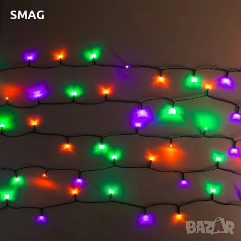 60 лампички LED на батерии, многоцветни, с 8 функции, 5.90 m_1240335