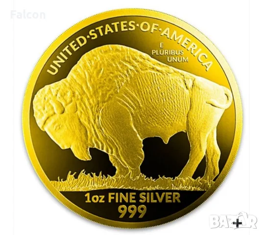 1 сребърна унция Бъфало - 2023 / Full 24k Gold Gilded Coin /