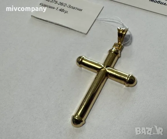 Златна висулка(кръст) 1.48гр., снимка 4 - Колиета, медальони, синджири - 56580763