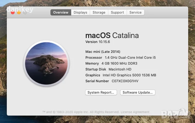 Apple Mac mini 2014 – Core i5 / 4GB RAM / 500GB – macOS Catalina, снимка 4 - Работни компютри - 56700862