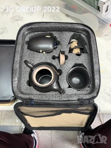 Керамичен чаен сервиз Gongfu с твърд калъф, снимка 6 - Сервизи - 56637723