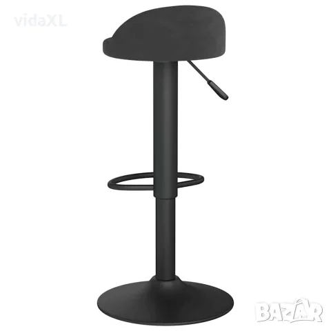 vidaXL Бар табуретка, черна, кадифе, снимка 4 - Столове - 56147035