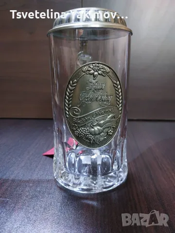 Сувенир / Подарък за мъж - луксозна немска халба за бира GERZ Demix, 0.5L