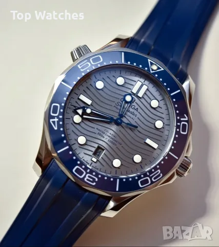 Omega Seamaster Diver 300M 42mm Steel Grey Wave Dial Ceramic Automatic, снимка 6 - Мъжки - 56612073