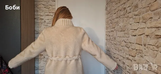 Дамско дълго палто от еко кожа , снимка 6 - Палта, манта - 56602312