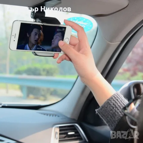 Стойка за мобилни устройства за автомобил, която се поставя върху сенника ST18
