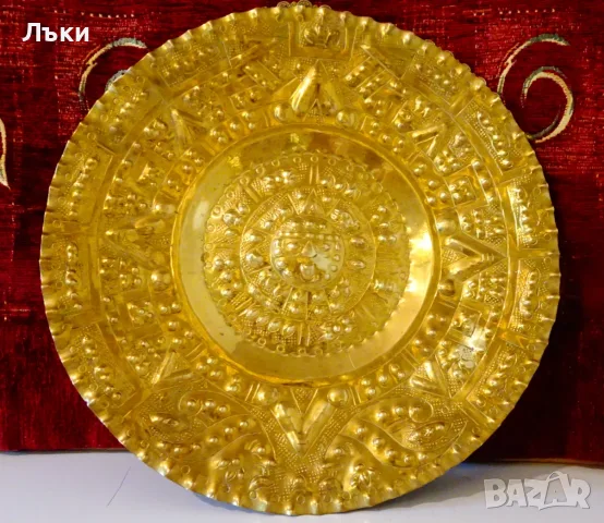 Бронзово пано Календар на Маите 35 см.,820 гр.,позлата. 