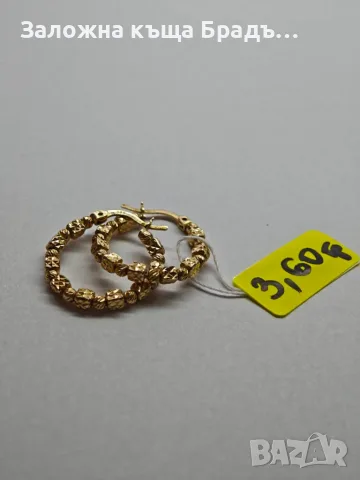 Дамски златни обици 3,60гр, снимка 2 - Обеци - 56597175