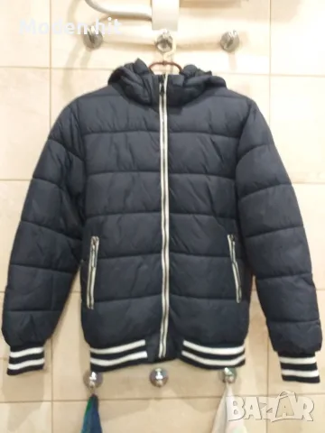 H&M зимно яке с качулка за момче, размер 146 см./10 - 11 г. /тъмно синьо/