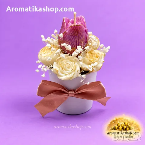 „Royal Tulip“ – Ароматен соев букет, снимка 3 - Декорация за дома - 56680362