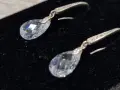 Сребърни обеци с кристали, снимка 1