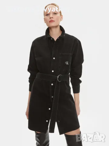 Calvin Klein Jeans Utility – черна дънкова рокля | XS/S