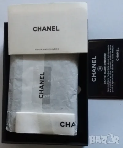 Черно портмоне естествена кожа Chanel, снимка 4 - Портфейли, портмонета - 56643983