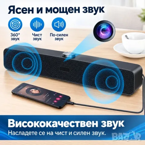 WiFi скрита камера 1080P + Surround звук, колонка SENDAO , Look Camera, камера за наблюдение