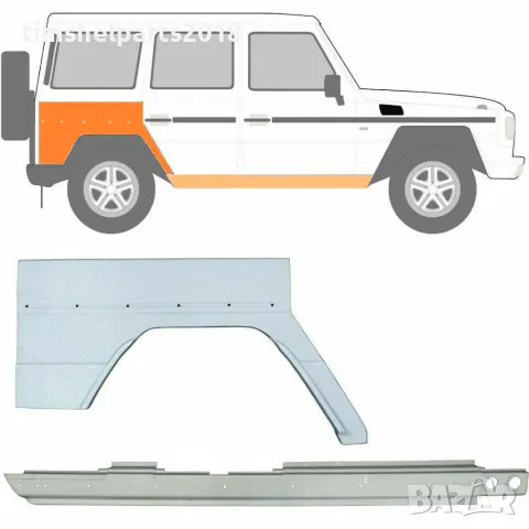 Комплект ремонтни панели за праг и задно крило, дясна, 5 врати – вариант 1 G-Class W460/W461/W463
