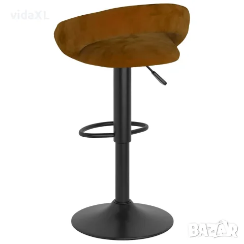 vidaXL Бар табуретки, 2 бр, кафяви, кадифе, снимка 5 - Столове - 56146992