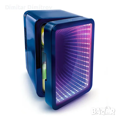 So Chill Infinity мини хладилник 4 л с LED огледален ефект, USB, за 6 кенчета