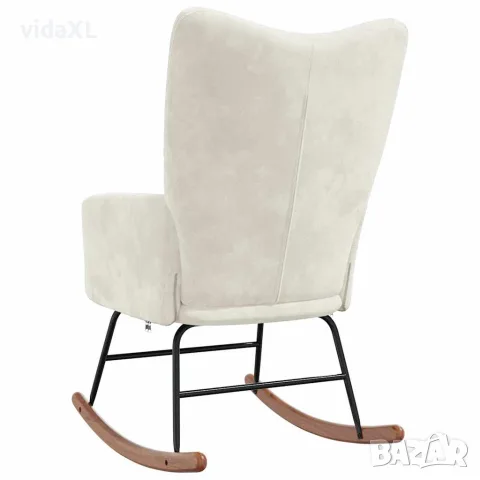 vidaXL Люлеещ стол, кремаво-бял, кадифе, снимка 5 - Столове - 56146953