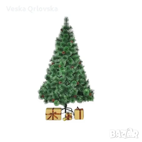 Елха естествено зелена с шишарки, снимка 11 - Декорация за дома - 56677889