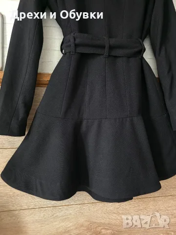Черно разкроено палто Vero Moda, снимка 4 - Палта, манта - 56616335