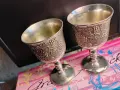 Стари посребрени  Бокал -чаши 2 броя, снимка 4