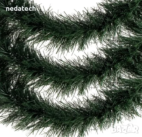Коледен гирлянд, зeлeн Tinsel, 3мx12см