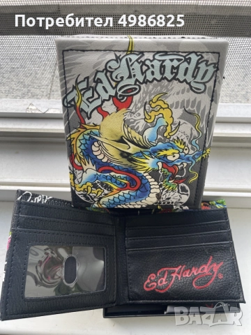 Ed Hardy Оригинален Портофел, снимка 3 - Портфейли, портмонета - 56613177