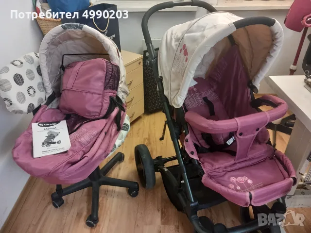 Детска комбинирана количка Lorelli Laguna, снимка 2 - Детски колички - 56649351