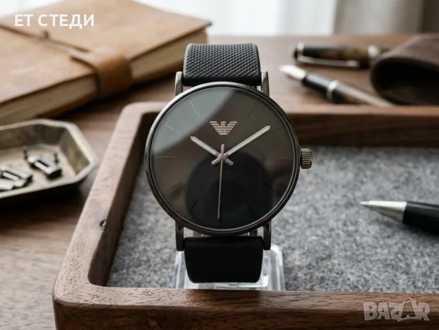 Emporio Armani Minimalist All Black Луксозен часовник 