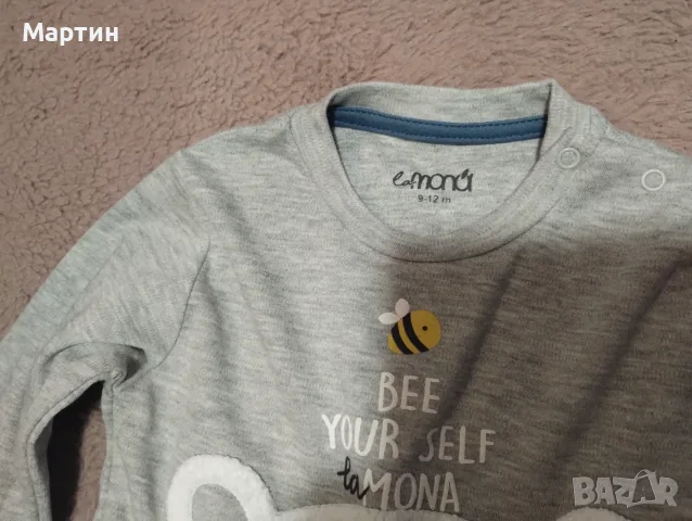 Блуза дълъг ръкав 9-12м, снимка 2 - Бебешки блузки - 56710854